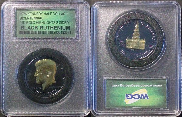 1976 USA Half Dollar (Gold plated-Black Ruthenium) K000303